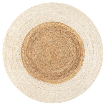 Oceana Two-tone Boho Jute Circle Area Rug